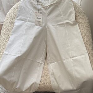 Zara White Wide Leg Pants, NWT, size S